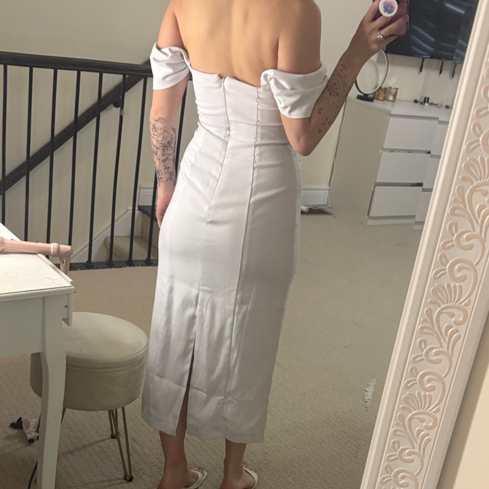 Abercrombie & Fitch | White Off The Shoulder Dress | Size S - Picture 2 of 3